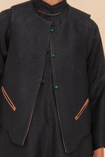 Black + Brown Raffia Reversible Vest
