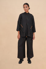 Black Raffia Drawstring Pant