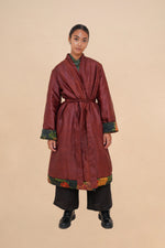 Reversible Midnight Peony + Rust Quilted Cloud Robe
