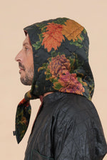 Quilted Midnight Peony + Rust Balaclava