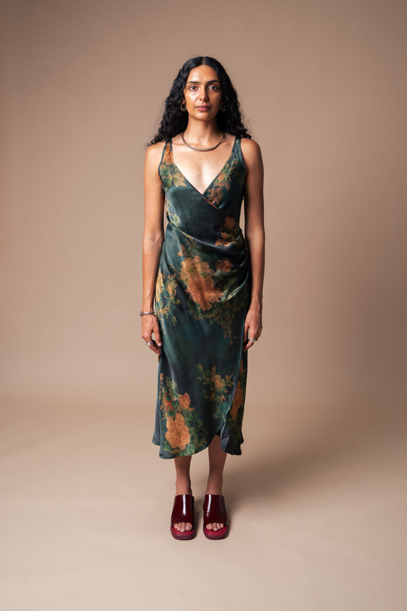 Jade Dahlia Ruched Slip Dress