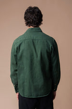 Green Organic Hemp/Cotton Twill Long Sleeve Button Up