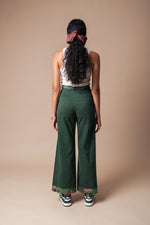 Green Organic Hemp/Cotton Twill Belted Trouser