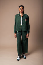 Green Organic Hemp/Cotton Twill Belted Trouser