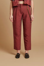 Cherry Pleated Trouser