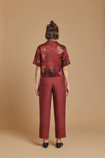 Cherry Pleated Trouser