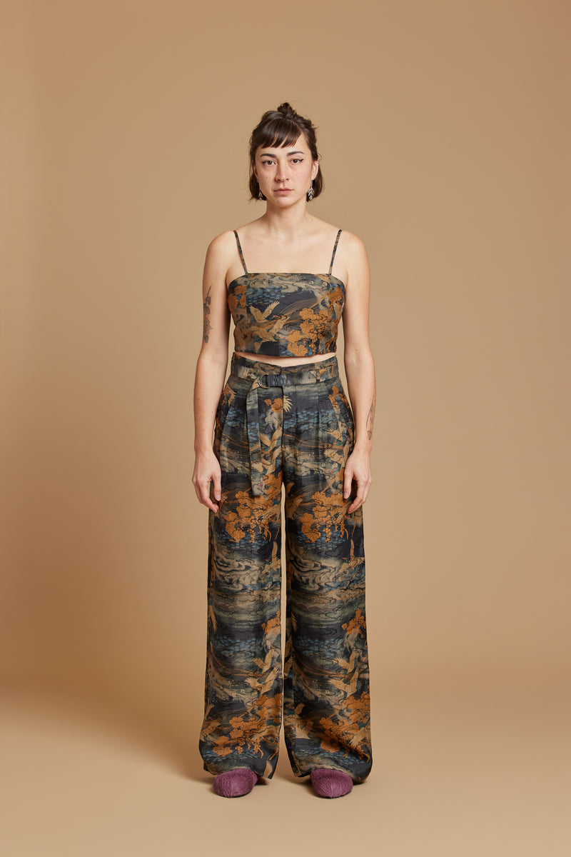 Soaring Cranes Belted Trouser