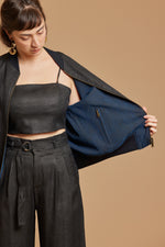 Black + Indigo Cobra Reversible Bomber