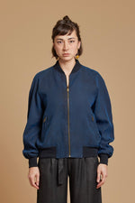 Black + Indigo Cobra Reversible Bomber