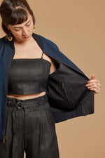 Black + Indigo Cobra Reversible Bomber