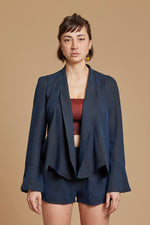 Indigo Cobra Deep Plunge Top