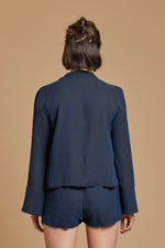 Indigo Cobra Deep Plunge Top