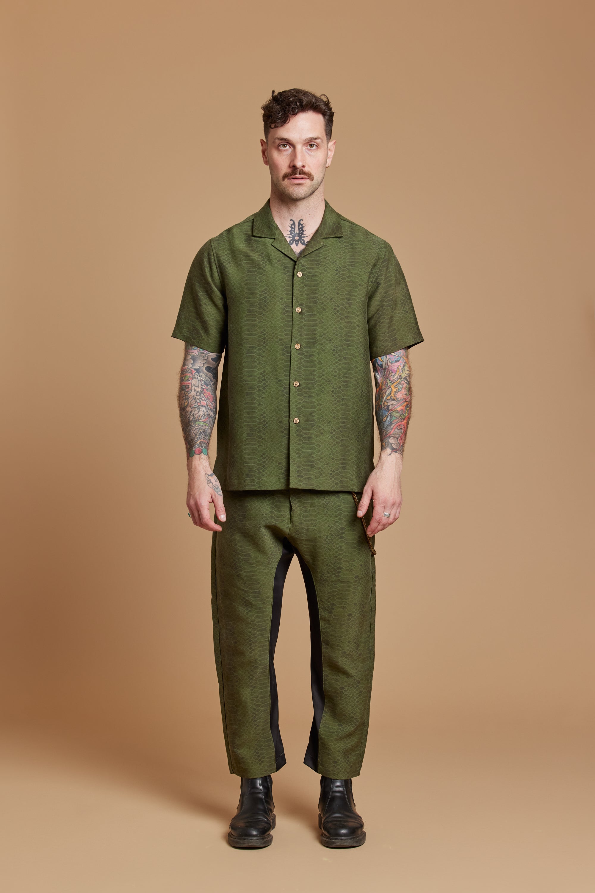 Emerald Cobra Camp Collar Shirt – Ziran