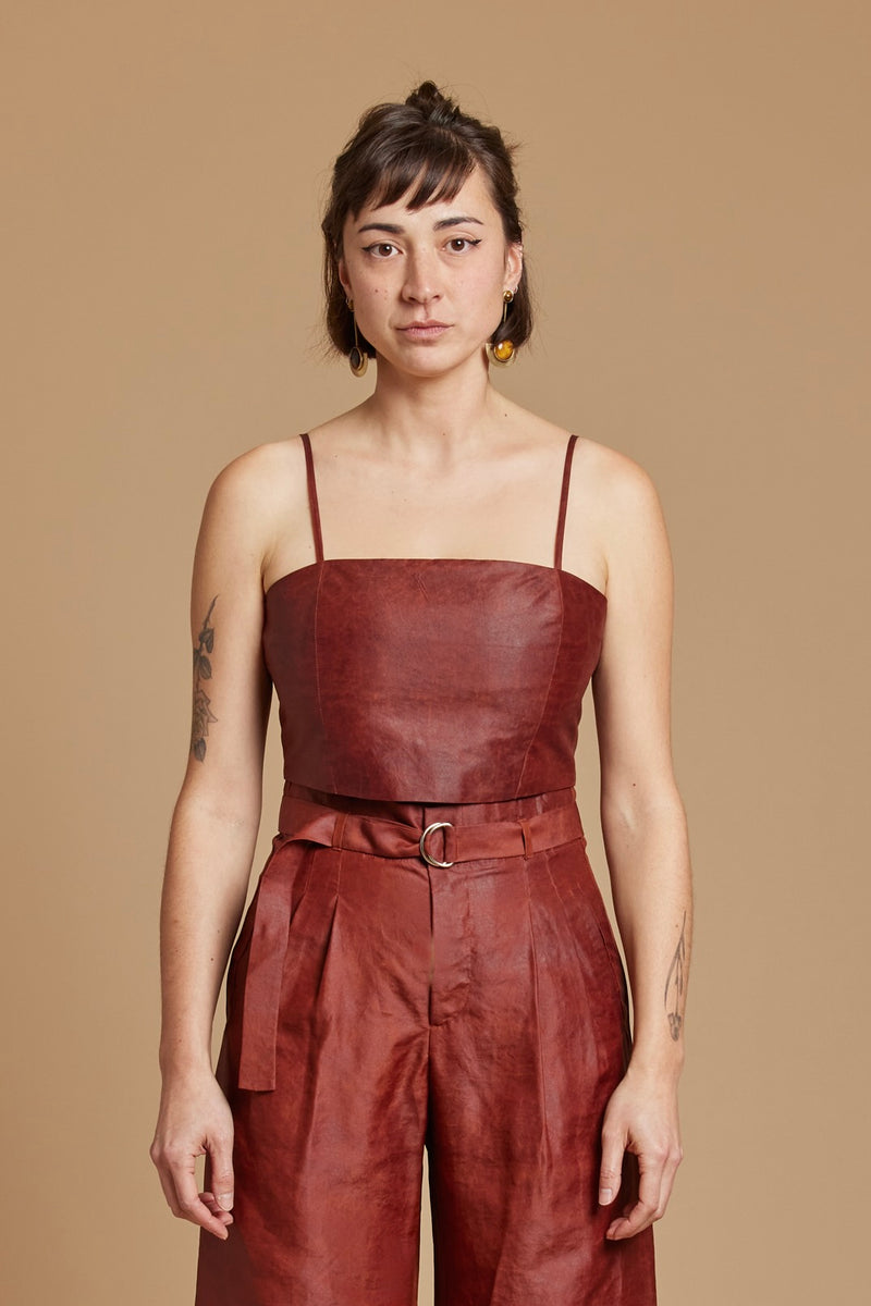 Rust Spaghetti Crop Top