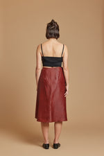Rust Midlength Wrap Skirt
