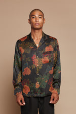 Black Dahlia Long Sleeve Camp Collar
