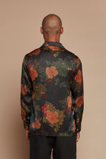 Black Dahlia Long Sleeve Camp Collar