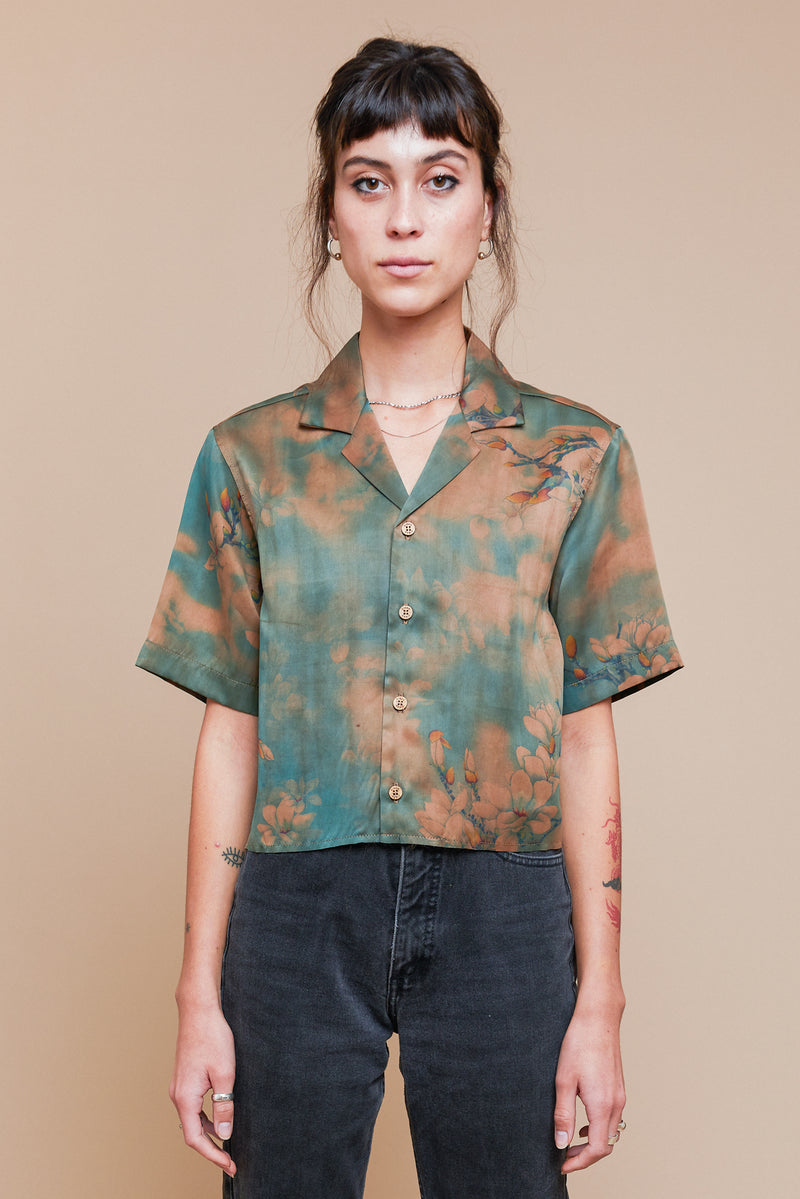 Clouds Cropped Camp Collar Shirt