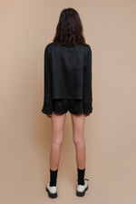Black Plisse Shorts