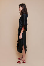 Black Plisse Forest Dragon Dress